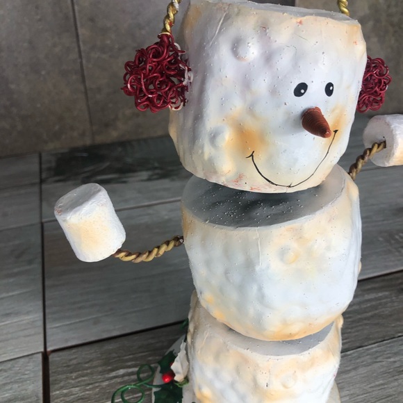 Metal marshmallow snowman - Picture 2 of 7